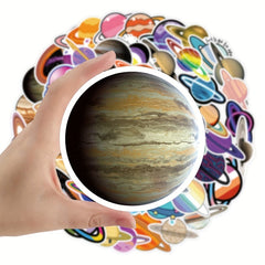 50pcs Fun & Colorful Planet Universe Waterproof Stickers for Kids