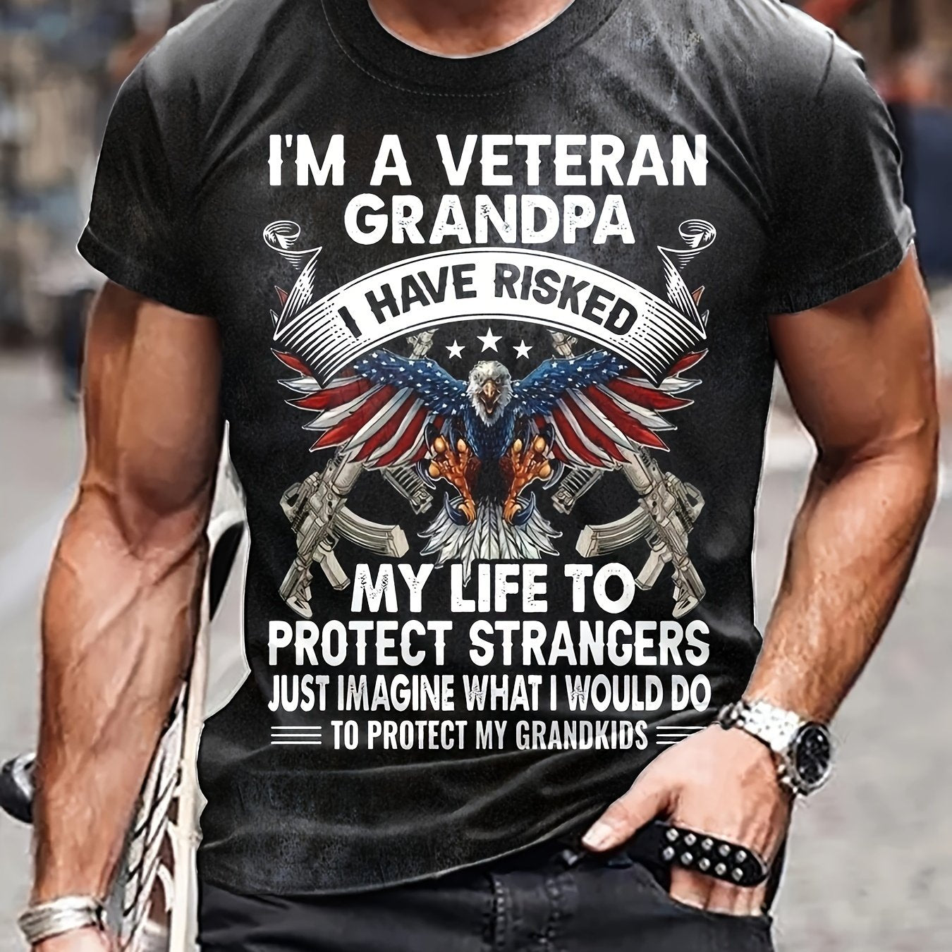 Eagle Print Men's Short Sleeve T-Shirt
