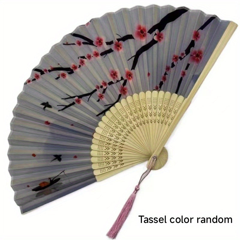 Chinese Landscape Prints Folding Fan Portable Dance Party Accessory