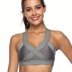 Criss Cross Back Sports Bra Push Up Workout Tank Bra