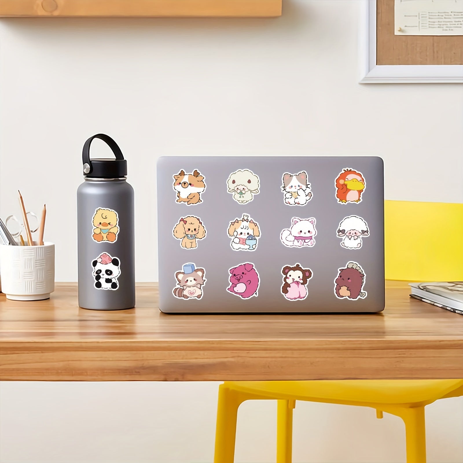 60 Small Animals Cartoon Stickers - Cute Waterproof Decals for Bottles Cars