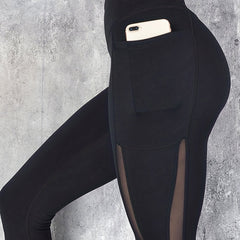 Women's Mesh Stitching Leggings for Yoga Running Fitness