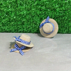 5pcs Mini Knitted Straw Hat Set Beach Hat DIY Doll Party Dress Up Headwear