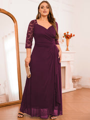 Bridesmaid Dress Floral Lace Sweetheart Neck Maxi Wedding Dress