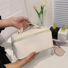 Waterproof PU Leather Travel Cosmetic Bag Large Capacity Makeup Toiletry Bag