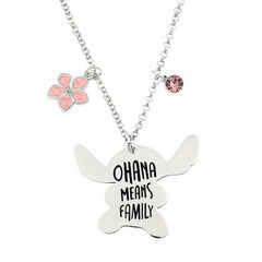Ohana Means Family Boys Kids Laser Lettering Couple Jewelry Gift Necklace