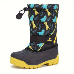 Girl's Knee High Cartoon Snow Boots Warm Plush Lining Non Slip Winter Shoes
