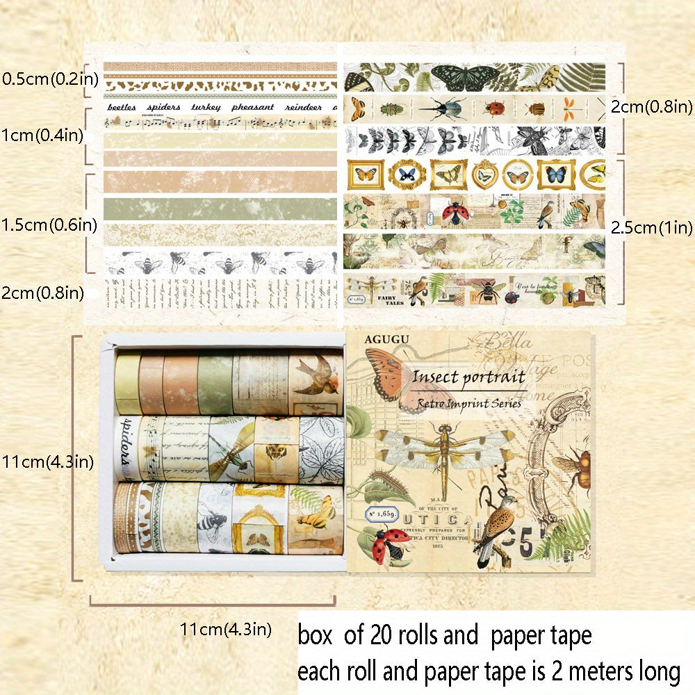4pcs Retro Printing Diary Decorative Stickers