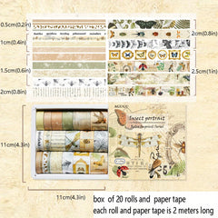 4pcs Retro Printing Diary Decorative Stickers
