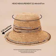 Ethnic Style Seaside Sun Hat Mens Womens Straw Sun Protection Hat