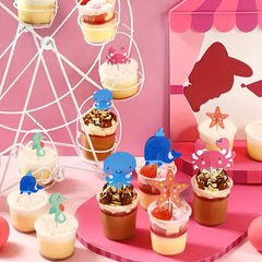 24pcs Marine Life Theme Party Cake Hat Marine Animal Cake Hat
