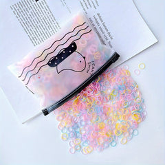 1000pcs Colorful Hair Ties Set with Storage Bag