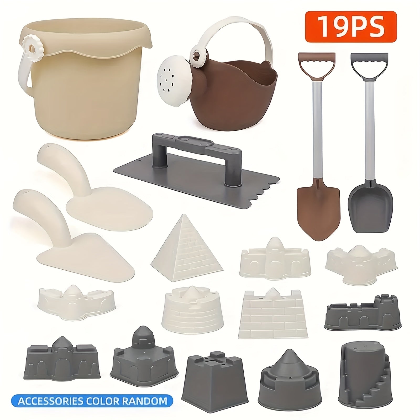 19pc MARPHY Beach Toys Set Sandcastle Molds Shovel Bucket Scoop Non Toxic