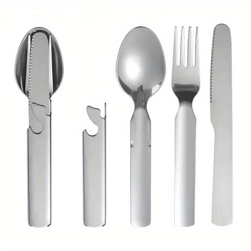 Stainless Steel Portable Cutlery Set Spoon Fork Opener Combo 16cm