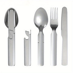 Stainless Steel Portable Cutlery Set Spoon Fork Opener Combo 16cm