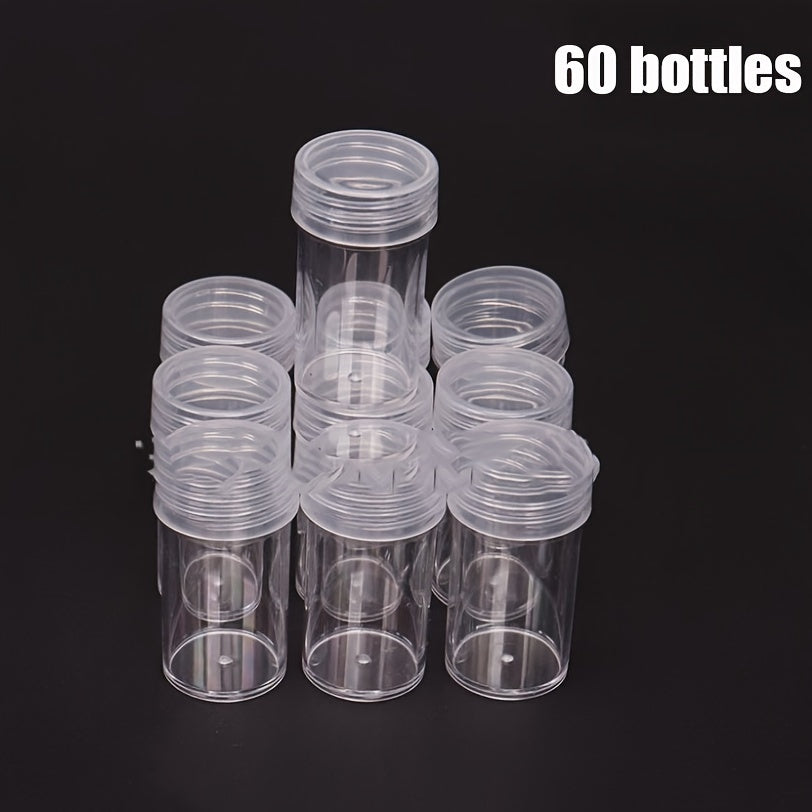 Clear Plastic Storage Bottle Diamond Painting Beads Organizer