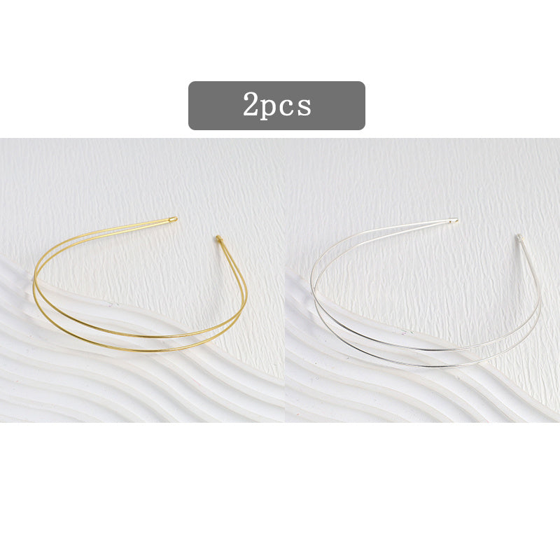 Metal Headband Thin Hairband Alloy Layer Golden Silver Hair Accessories