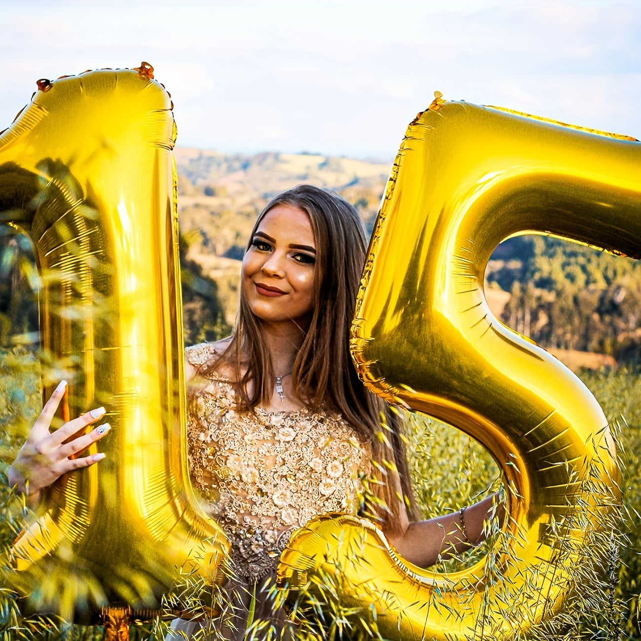 Golden Birthday Number Aluminum Film Balloons 101 6 Cm