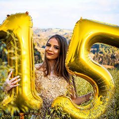 Golden Birthday Number Aluminum Film Balloons 101 6 Cm