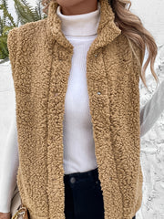 Women's Fleece Sports Vest Jacket Stand Neck Lightweight Fall Warm Coat