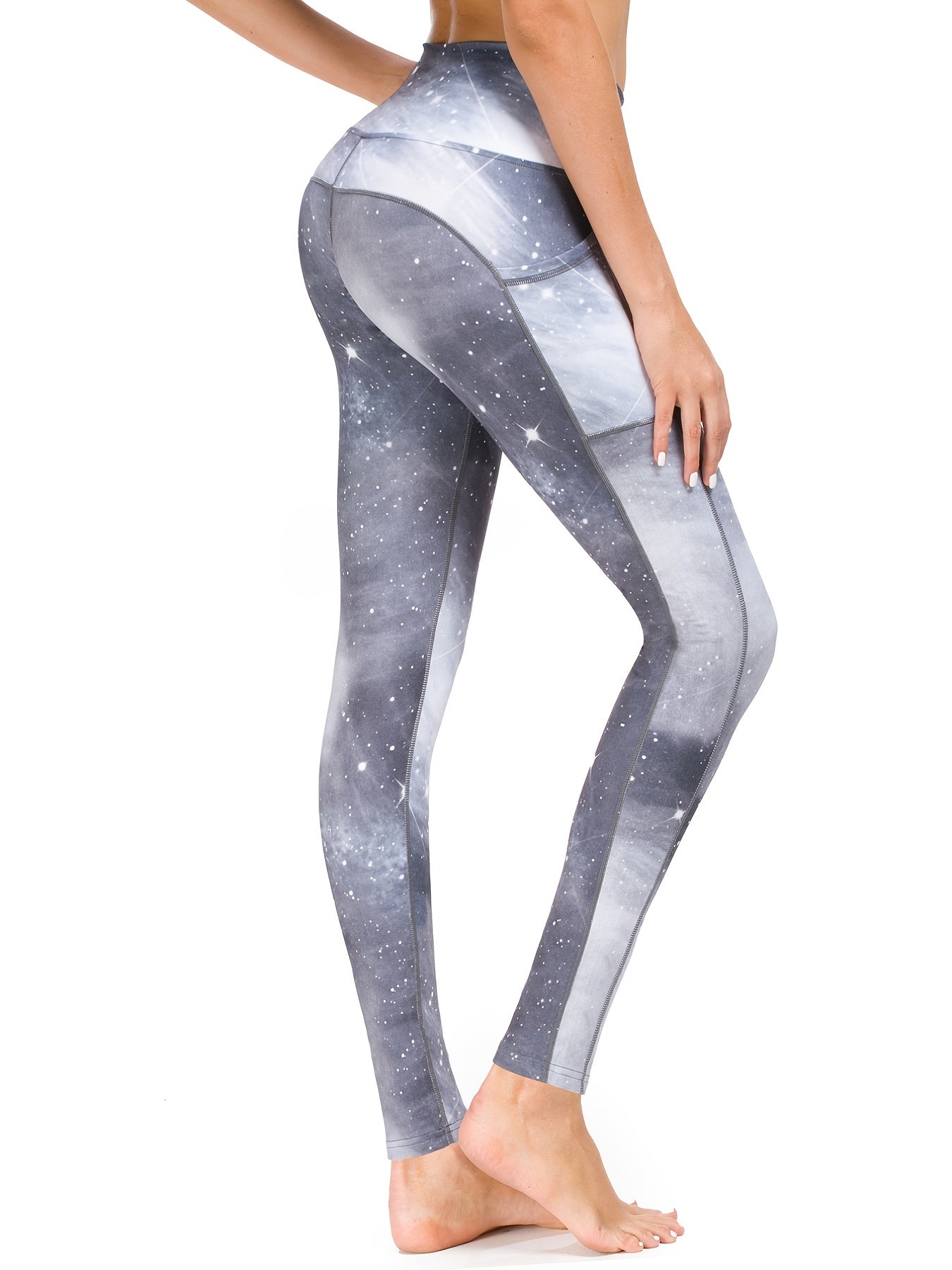 Women's Print High Waist Yoga Pants with Pockets