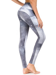 Women's Print High Waist Yoga Pants with Pockets