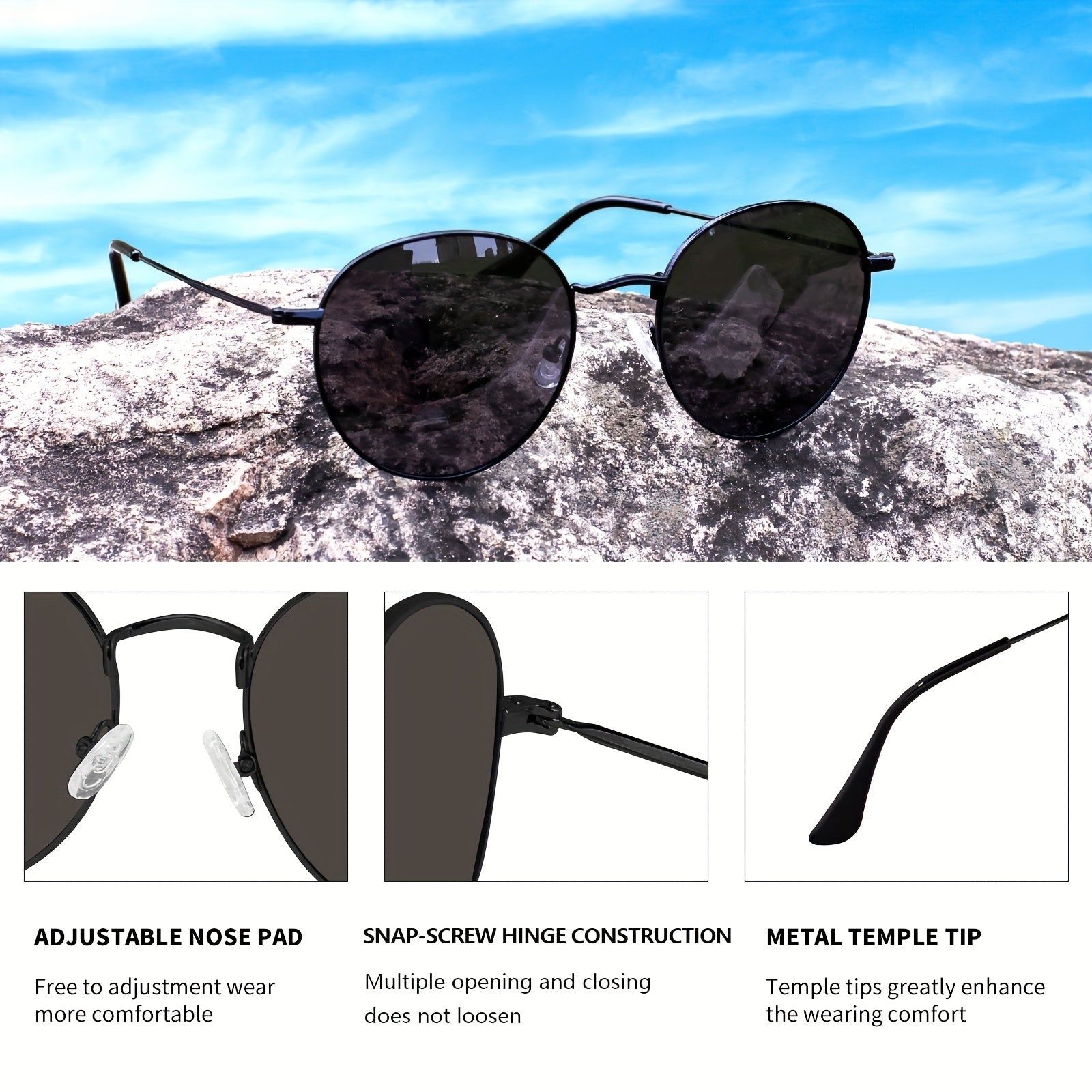 Fashionable Round Sunglasses for Outdoor Activities