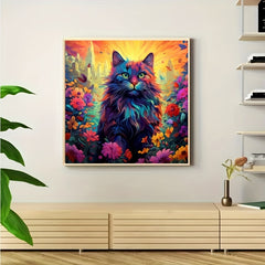 5D Diamond Painting Kit DIY Cat Flower Animal Embroidery