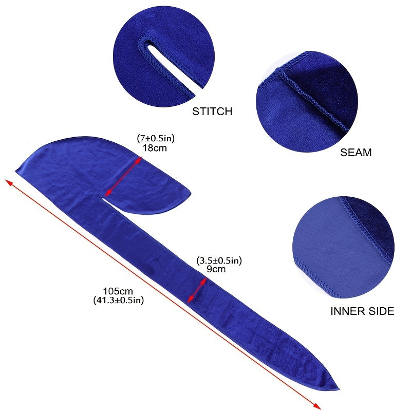 Velvet Durag For Waves Long Tie Waves Cap Men's Pirate Hat