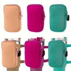 Neoprene Water Bottle Zipper Pouch Bag for Tumblers - Outdoor Sports Wrist Bag