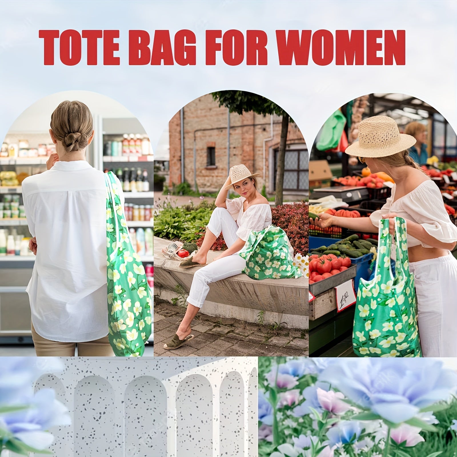 12Pack Reusable Grocery Bag Foldable Large Capacity Gift T