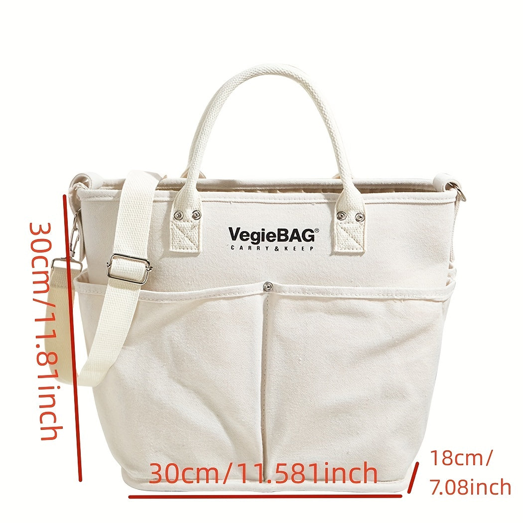 Canvas Tote Bag Durable Lightweight Shoulder Bag Large Capacity
