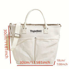 Canvas Tote Bag Durable Lightweight Shoulder Bag Large Capacity
