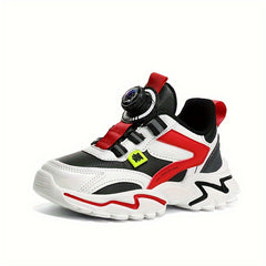 Boy's Chunky Shoes With Rotating Buckle Non Slip Sneakers