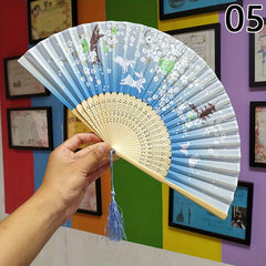1pc Folding Fan Bamboo Chinese Style Small Fan Folding Fan Gift Fan Summer Fan