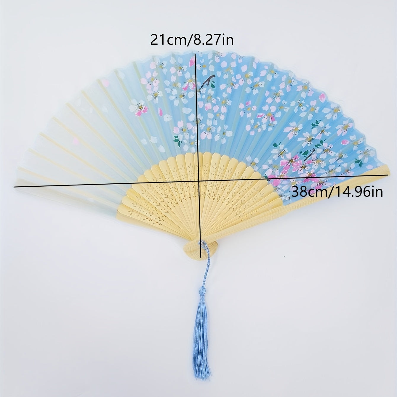 Chinese Flower Pattern Folding Fan Cheongsam Accessories Stage Performance