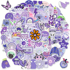 100pcs Purple VSCO Waterproof Stickers for Water Bottles Laptop Phone