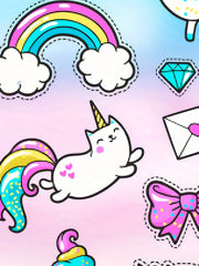 Girls Cartoon Unicorn Sleeveless Dress for Summer