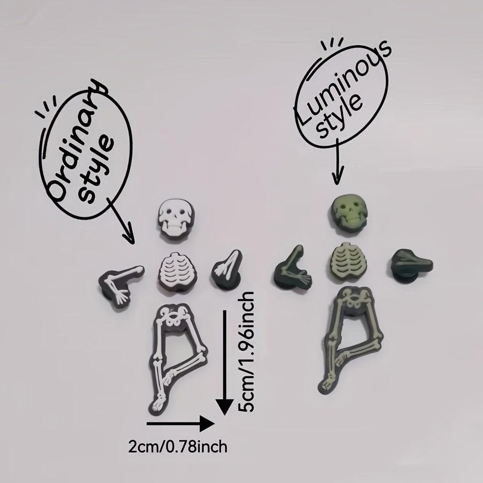 Skeleton PVC Charms For Shoes Light In Night Jibitz For Sandals