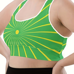 Plus Size Sports Bra Women's Graphic Print Racer Back Wireless Bralette