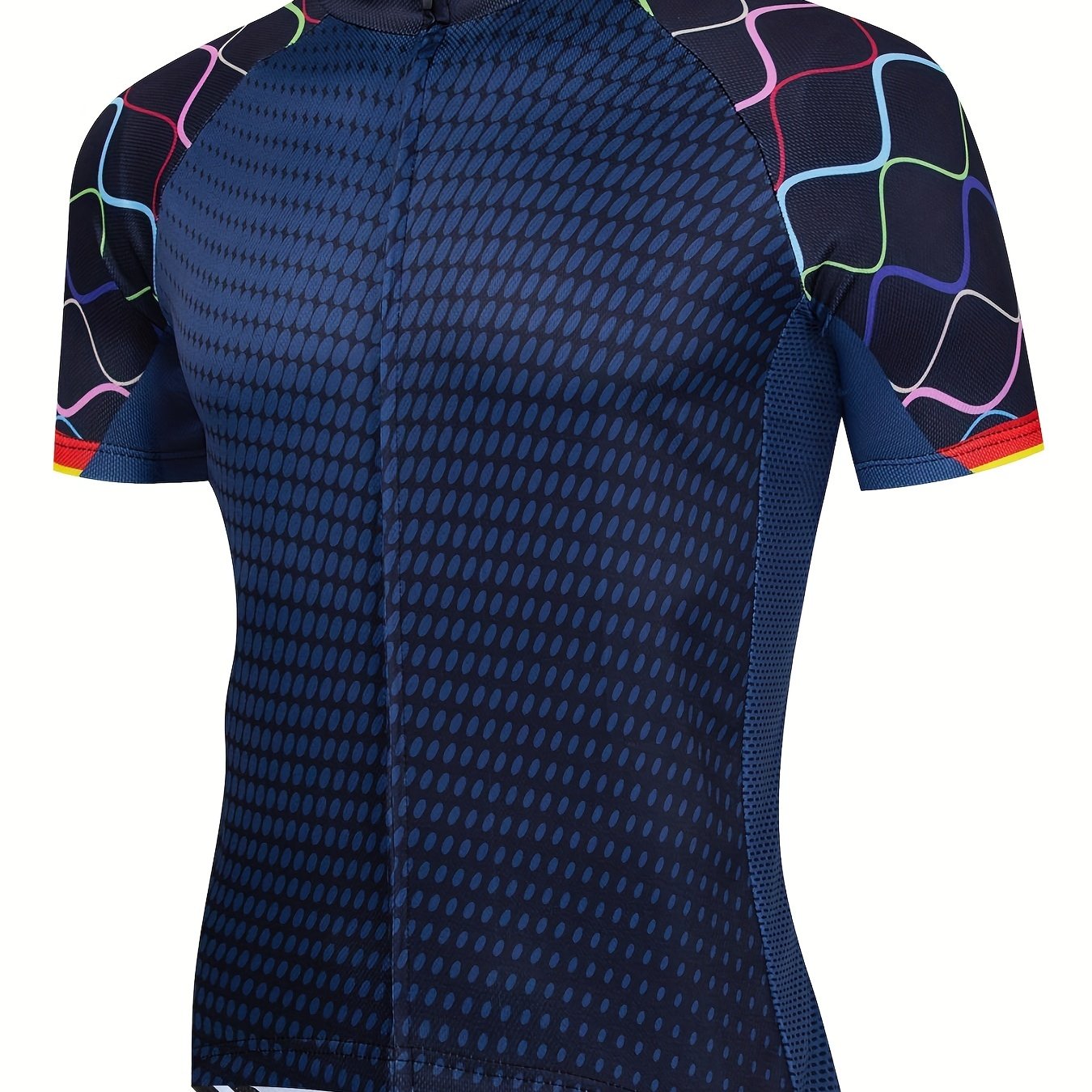 Men's Cycling Jersey Reflective Strip 3 Pockets Quick Dry Sportswear