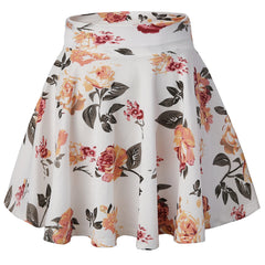 Floral Print Pleated Mini Skirt for Women