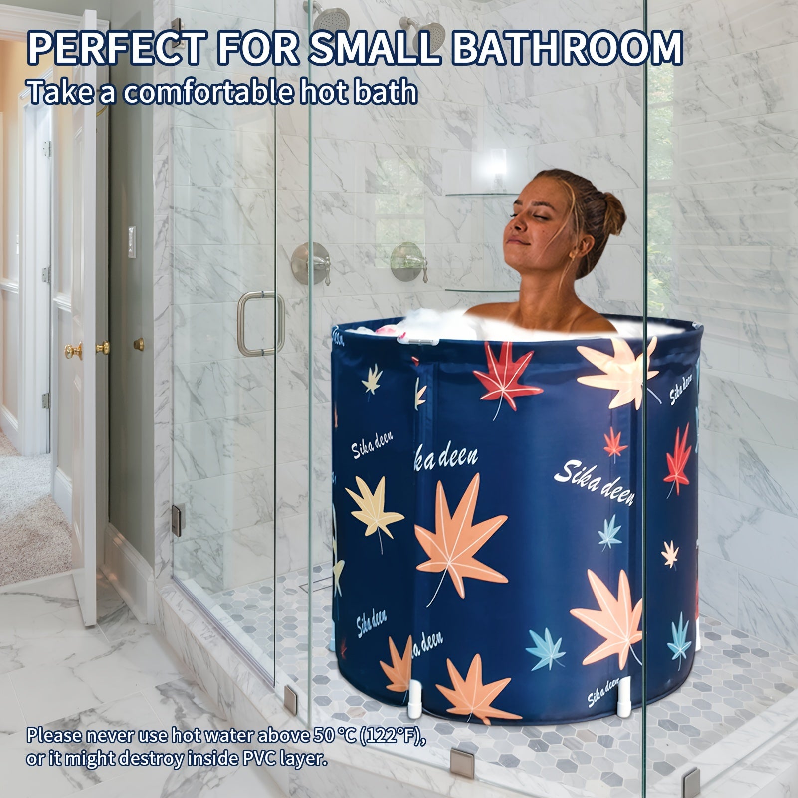 Portable Freestanding Bathtub for Adults Hot and Cold Water Ice Bath Tub
