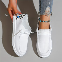 Women's Leopard Print Canvas Slip On Sneakers