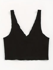 3pcs Ribbed Tank Tops V Neck Sleeveless Women's Lingerie