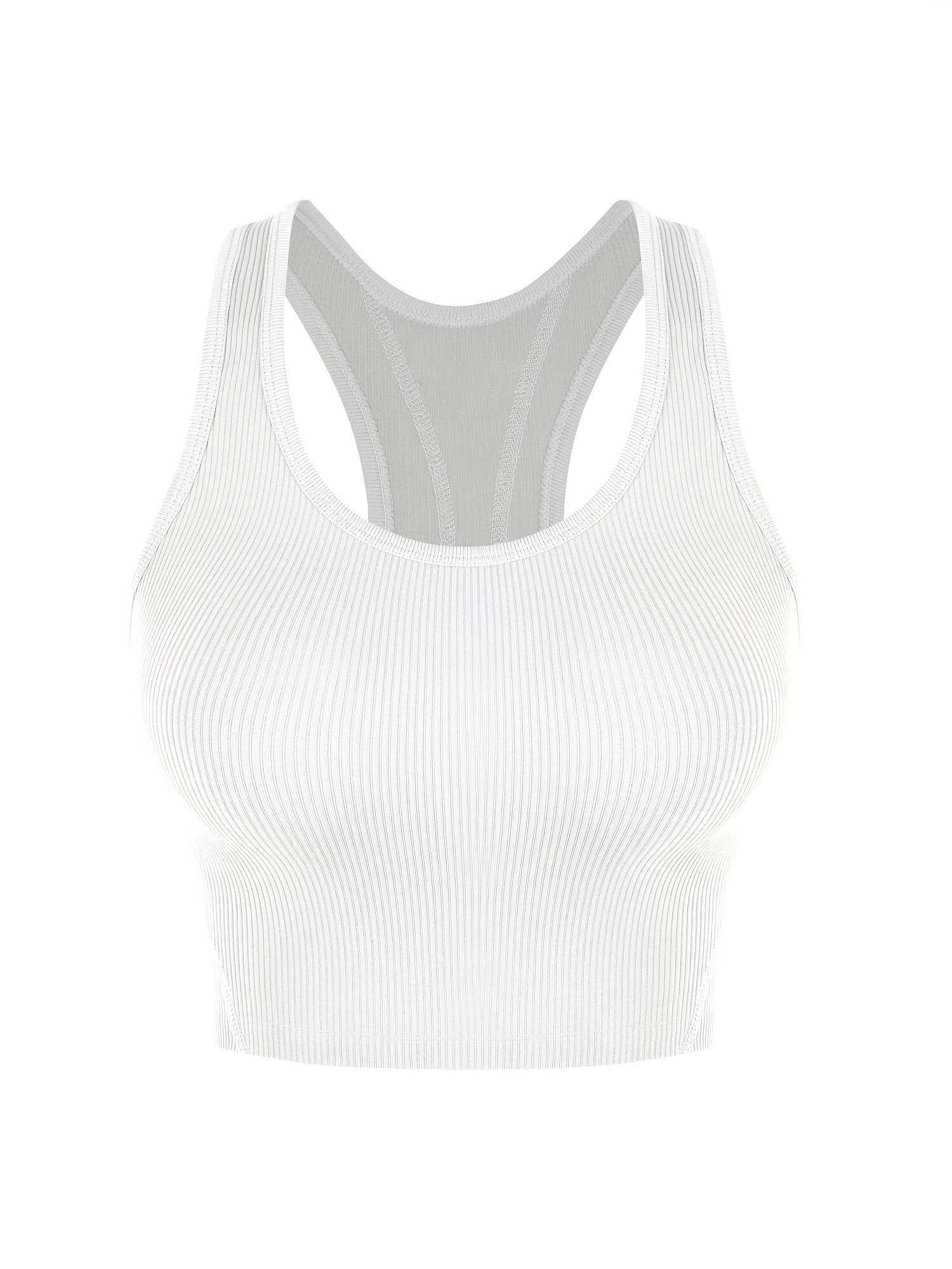 Crop Tops Racerback Yoga Vest Women Gym Seamless Ribbed Sleeveless Tank Tops