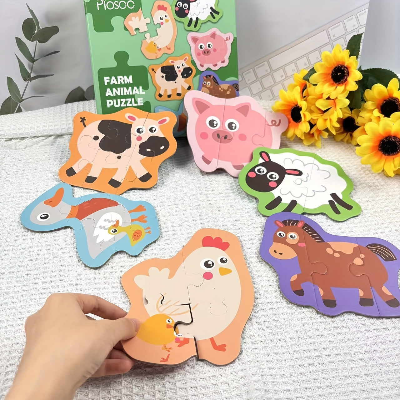 23pcs Animal Puzzle Educational Toys for Kids Parent-Children Games Christmas Ha