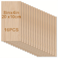 8x4in Unfinished Wood Planks 20pcs 2mm Thick for Crafts & Carving