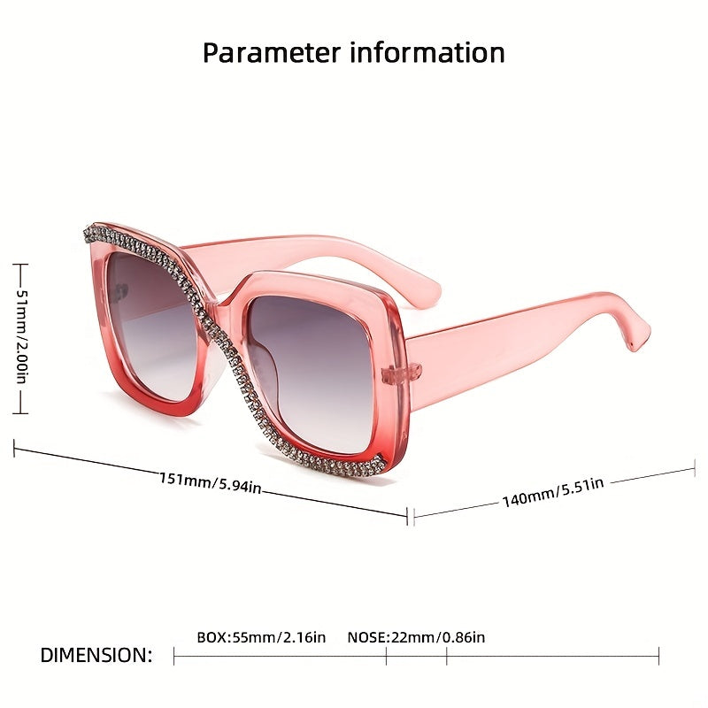 Square Rhinestone Sunglasses UV400