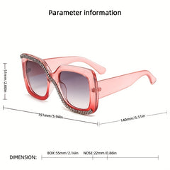 Square Rhinestone Sunglasses UV400
